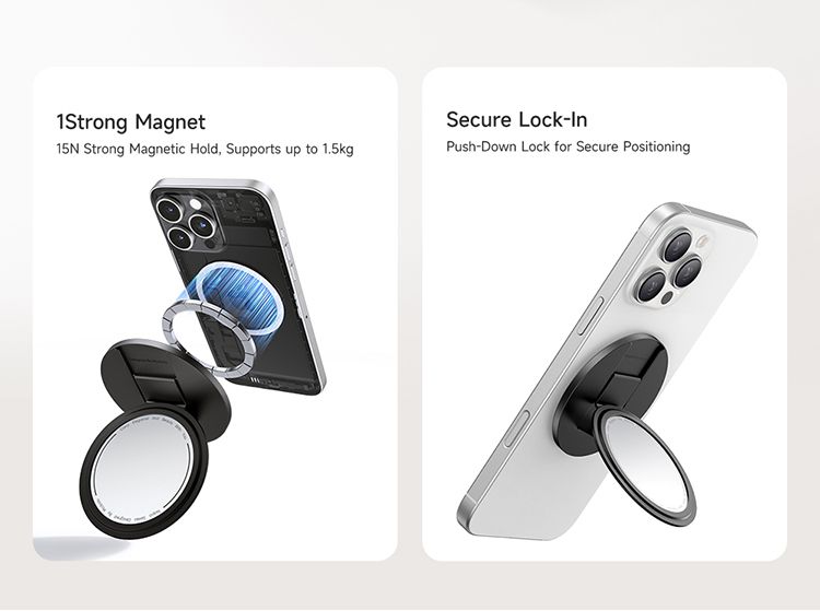 پاپ سوکت و هولدر انگشتی مگنتی آهنربایی بهمراه آیینه جهت آرایش و میکاپ از برند مک دودو مدل MCDODO MR-791 | جانبی360