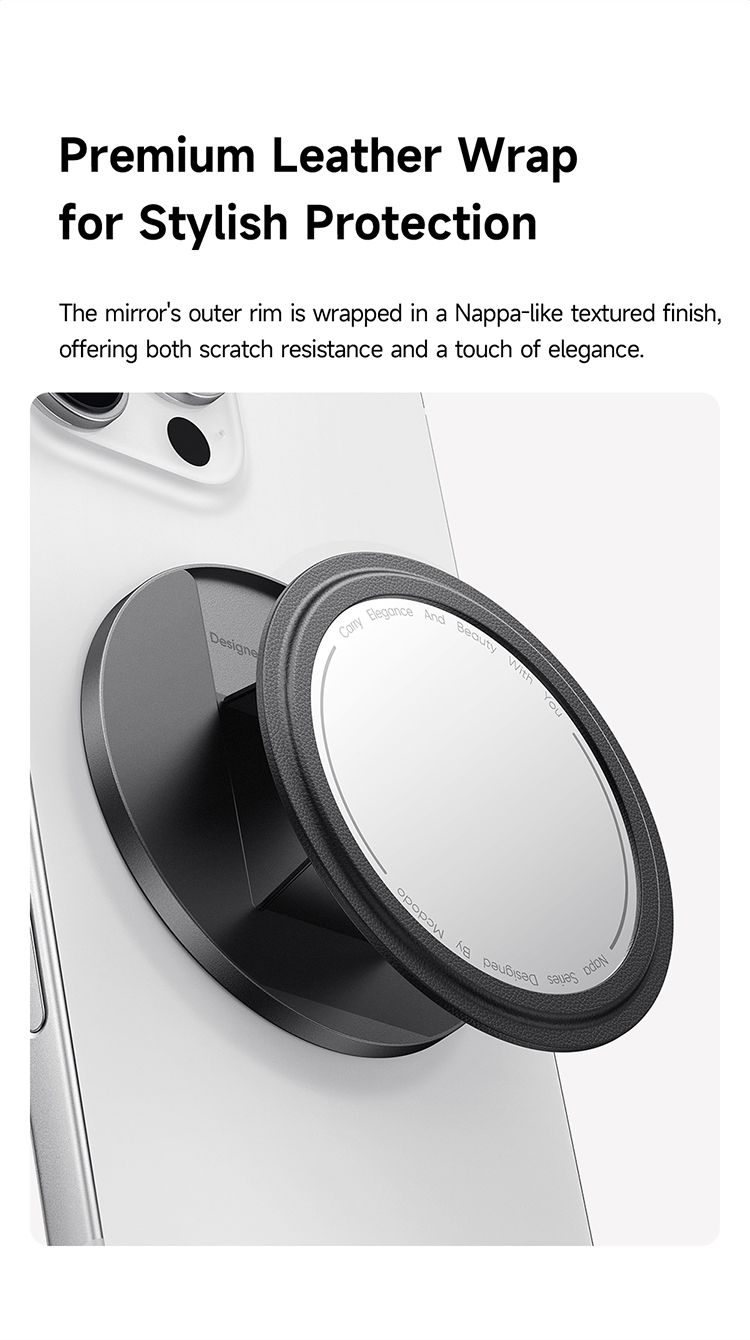 پاپ سوکت و هولدر انگشتی مگنتی آهنربایی بهمراه آیینه جهت آرایش و میکاپ از برند مک دودو مدل MCDODO MR-791 | جانبی360