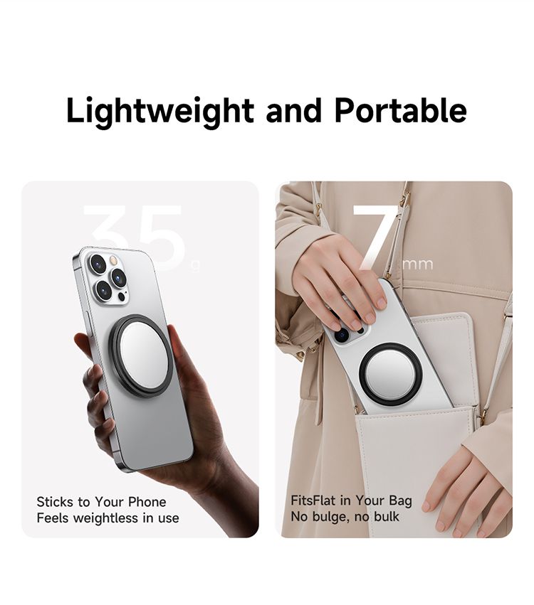 پاپ سوکت و هولدر انگشتی مگنتی آهنربایی بهمراه آیینه جهت آرایش و میکاپ از برند مک دودو مدل MCDODO MR-791 | جانبی360