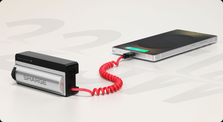 پاوربانک 22.5 وات 5000 دارای شاتر و زوم دوربین برند شارژ مدل SHARGE Grip P1 با کابل و پورت متصل تایپ سی | جانبی360