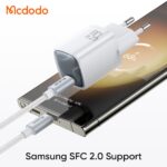 شارژر آداپتور دیواری مینی 45وات بهمراه کابل شارژ مک دودو مدل MCDODO CH-443 GaN with Cable
