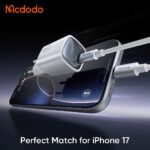 شارژر آداپتور دیواری مینی 45وات بهمراه کابل شارژ مک دودو مدل MCDODO CH-443 GaN with Cable