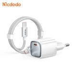 شارژر آداپتور دیواری مینی 45وات بهمراه کابل شارژ مک دودو مدل MCDODO CH-443 GaN with Cable