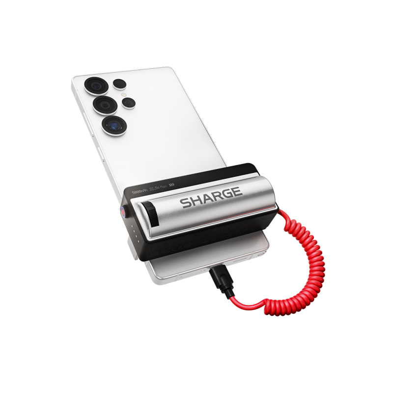 پاوربانک عکاسی 22.5 وات 5000 دارای شاتر و زوم دوربین برند شارژ مدل SHARGE Grip P1 با پورت و کابل متصل تایپ سی پاوربانک عکاسی 22.5 وات 5000 دارای شاتر و زوم دوربین برند شارژ مدل SHARGE Grip P1 با پورت و کابل متصل تایپ سی