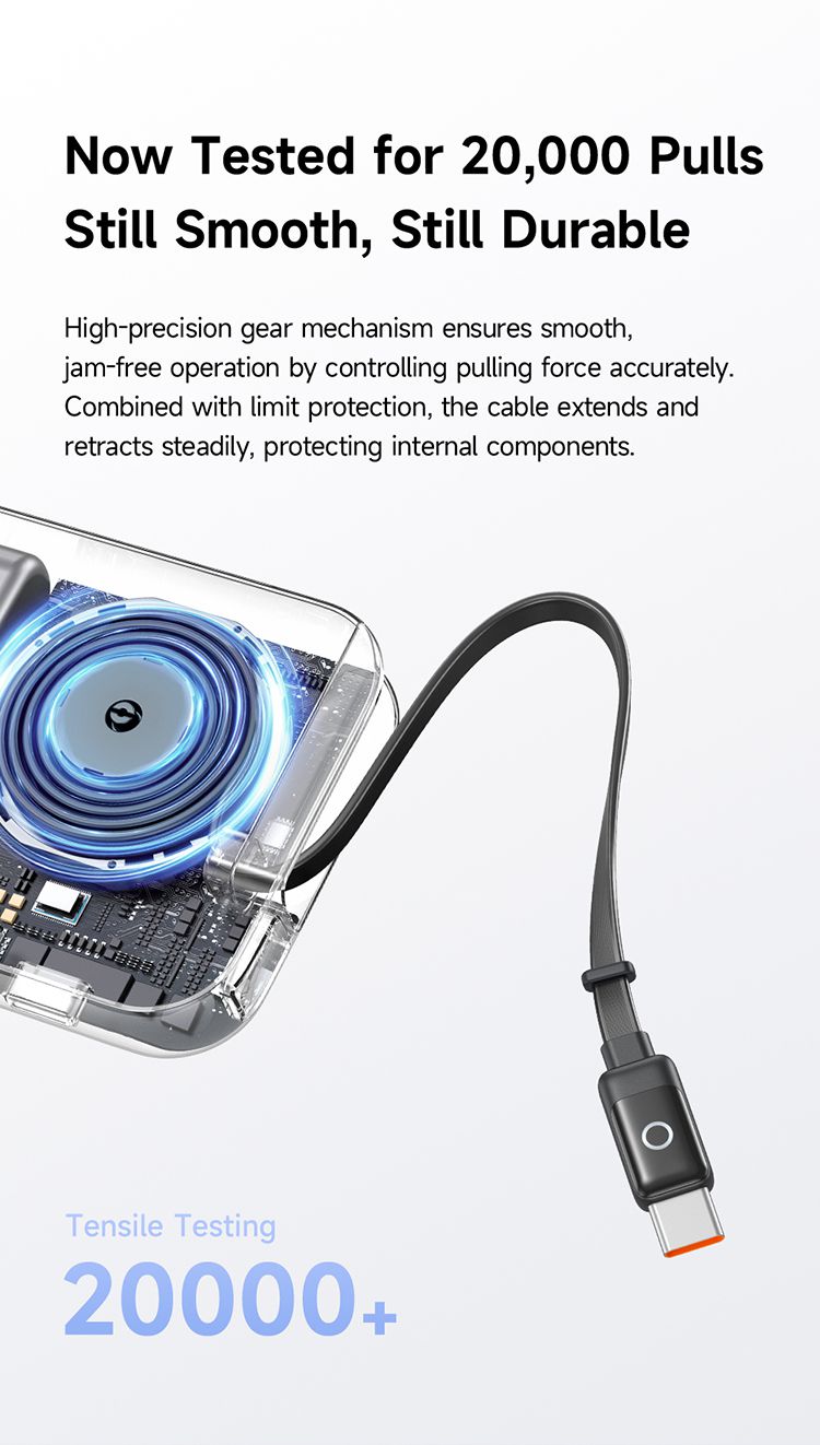 پاوربانک با توان شارژ 35وات ظرفیت 10000 میلی آمپر ساعت از برند مک دودو مدل MCDODO MC-073 بهمراه کابل شارژ جمع شونده تایپ سی | جانبی360