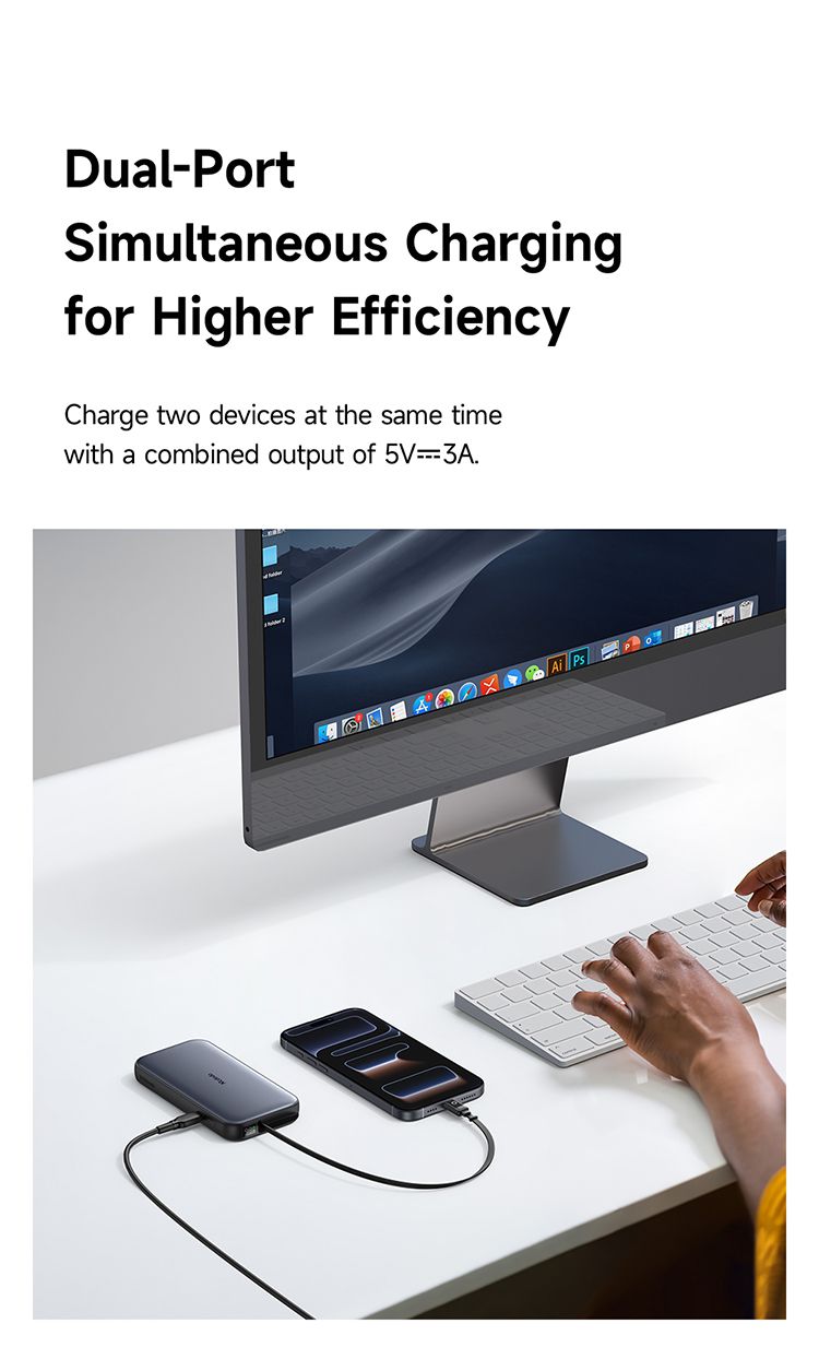 پاوربانک با توان شارژ 35وات ظرفیت 10000 میلی آمپر ساعت از برند مک دودو مدل MCDODO MC-073 بهمراه کابل شارژ جمع شونده تایپ سی | جانبی360