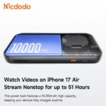 پاوربانک 35وات ظرفیت 10000 مک دودو مدل MCDODO MC-0730 بهمراه کابل شارژ جمع شونده تایپ سی