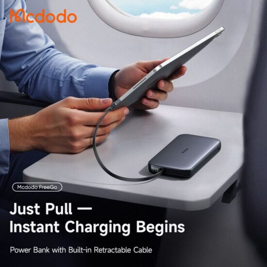 پاوربانک 35وات ظرفیت 10000 مک دودو مدل MCDODO MC-0730 بهمراه کابل شارژ جمع شونده تایپ سی