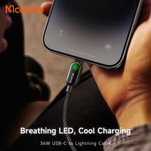 کابل شارژ سریع و انتقال دیتا تایپ سی به لایتنینگ 36 وات مک دودو مدل MCDODO CA-5390 طول 1.2متر