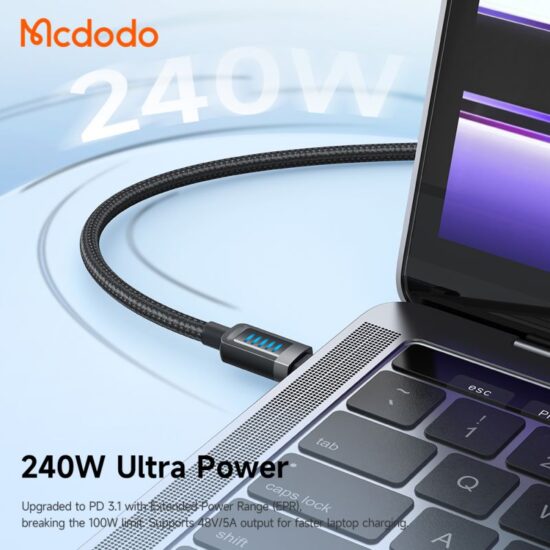 کابل شارژ سریع تایپ سی به تایپ سی 240 وات مک دودو مدل MCDODO CA-0350 طول 1.2متر