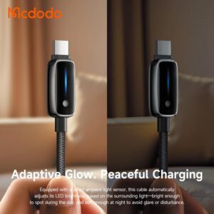کابل شارژ سریع تایپ سی به تایپ سی 100 وات مک دودو مدل MCDODO CA-0100 نمایشگر LED طول 1.2متر