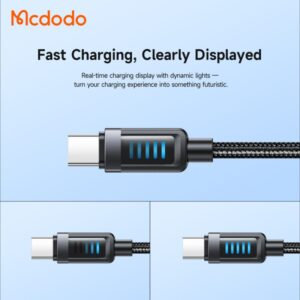 کابل شارژ سریع تایپ سی به تایپ سی 240 وات مک دودو مدل MCDODO CA-0350 طول 1.2متر