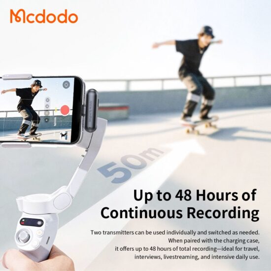 میکروفون وایرلس مک دودو مدل MCDODO MP-5450 دارای حذف نویز Ai