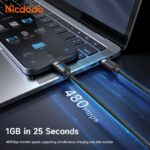 کابل شارژ سریع تایپ سی به تایپ سی 240 وات مک دودو مدل MCDODO CA-0350 طول 1.2متر