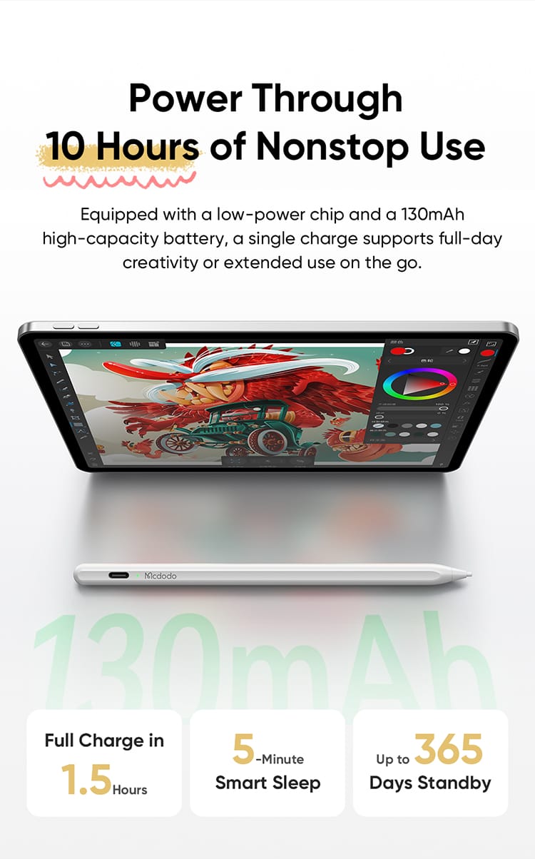 قلم لمسی استایلوس همه کاره ساپورت تمامی دستگاه های اندروید و ios از برند مک دودو مدل Mcdodo PN-0660 با قابلیت سیستم حذف اتوماتیک اثر دست روی صفحه نمایش (Palm Rejection) | جانبی360