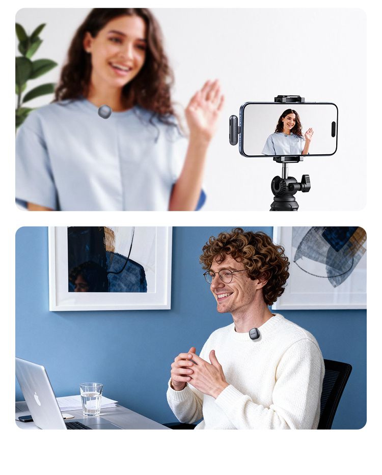 میکروفون وایرلس از برند مک دودو مدل MCDODO MP-545 دارای سیستم حذف نویز Ai سازگار با سیستم عامل اپل و اندروید | جانبی360