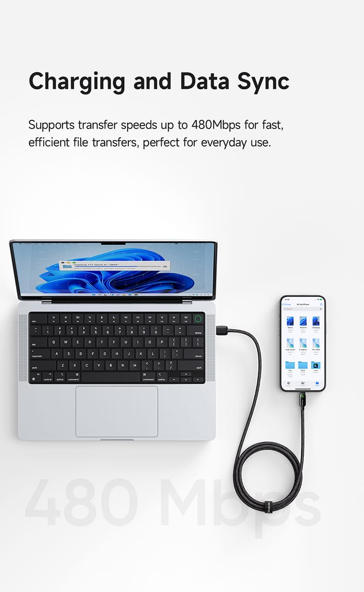 کابل شارژ سریع و انتقال دیتا USB به لایتنینگ 3 آمپر 12 وات از برند مک دودو مدل MCDODO CA-451 طول 1.2متر | جانبی360