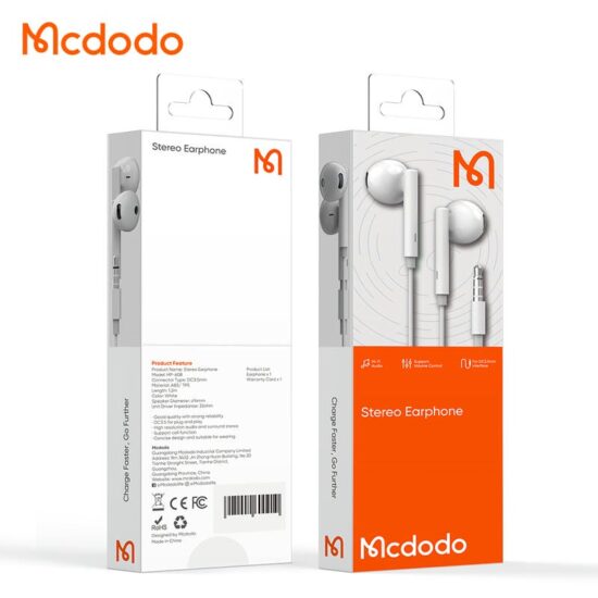 هندزفری سيم دار مک دودو مدل Mcdodo HP-6081 پورت ورودی جک 3.5 میلمتری