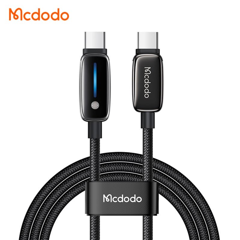 کابل شارژ سریع تایپ سی به تایپ سی 100 وات مک دودو مدل MCDODO CA-0100 نمایشگر LED طول 1.2متر کابل شارژ سریع تایپ سی به تایپ سی 100 وات مک دودو مدل MCDODO CA-0100 نمایشگر LED طول 1.2متر