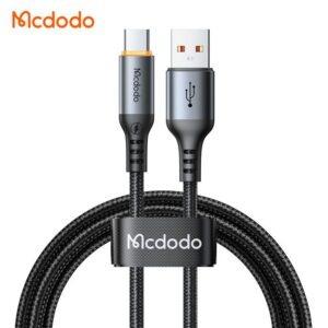 کابل شارژ سریع هوشمند USB به تایپ سی 100وات قطع کن اتومات 6 آمپر مک دودو مدل MCDODO CA-0570 طول 1.2متر