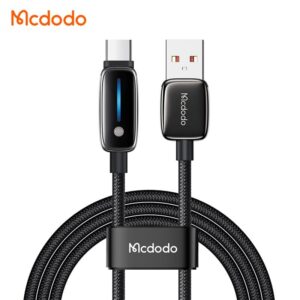 کابل شارژ سریع USB به تایپ سی 6 آمپر مک دودو مدل MCDODO CA-0020 نمایشگر تنظیم نور اتومات 1.2متر