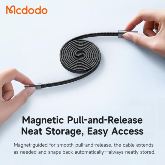 کابل شارژ سریع USB به تایپ سی بدنه مگنتی 6آمپر مک دودو مدل MCDODO CA-1200 طول 1متر