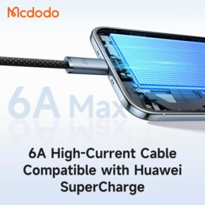 کابل شارژ سریع USB به تایپ سی 6 آمپر مک دودو مدل MCDODO CA-132 طول 1.2متر
