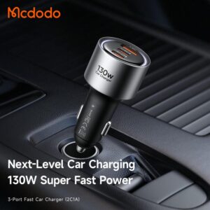 شارژر فندکی 3پورت 130وات برند مک دودو مدل MCDODO CC-3190