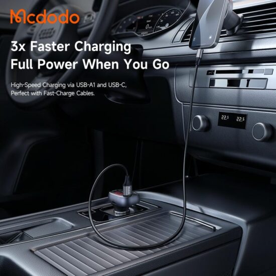 شارژر فندکی 3پورت 72وات با قابلیت تماس و پخش موسیقی مک دودو مدل MCDODO CC-5950