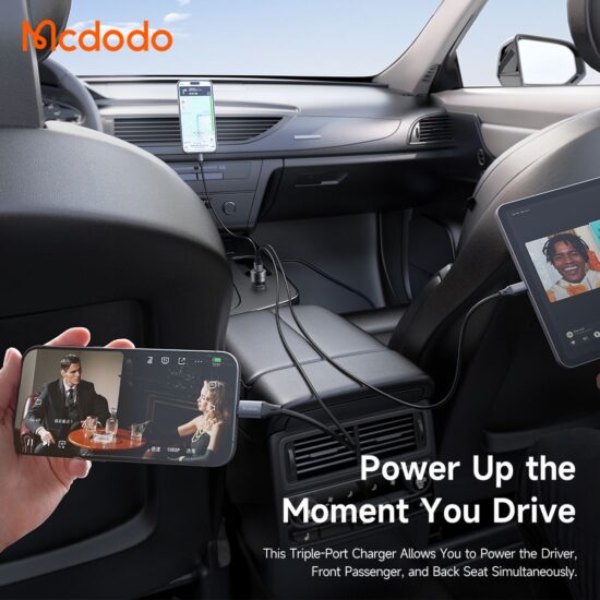 شارژر فندکی 3پورت 90وات برند مک دودو مدل MCDODO CC-3110