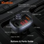 شارژر فندکی 3پورت 72وات با قابلیت تماس و پخش موسیقی مک دودو مدل MCDODO CC-5950