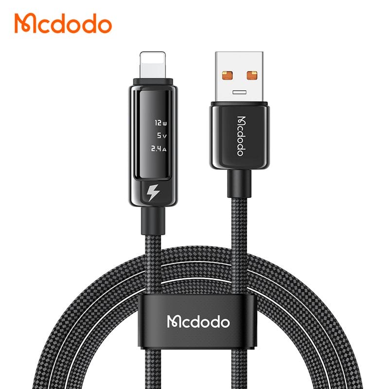 کابل شارژ و انتقال دیتا USB به لایتنینگ 3آمپر نمایشگردار مک دودو مدل MCDODO CA-8760 طول 1.2متر کابل شارژ و انتقال دیتا USB به لایتنینگ 3آمپر نمایشگردار مک دودو مدل MCDODO CA-8760 طول 1.2متر