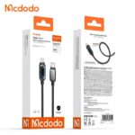 کابل شارژ سریع و انتقال دیتا تایپ سی به لایتنینگ 36 وات مک دودو مدل MCDODO CA-0400 نمایشگردار طول 1.2متر