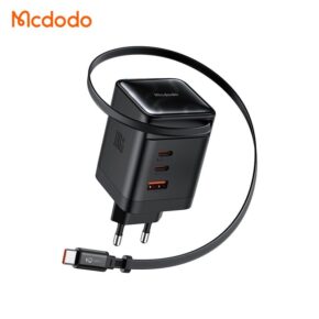 شارژر آداپتور دیواری 4پورت 100وات مک دودو مدل MCDODO GaN CH-8470 با کابل جمع شونده تایپ سی
