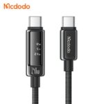 کابل شارژ و دیتا 240وات تایپ سی به تایپ سی مک دودو مدل MCDODO CA-8900 نمایشگر دیجیتال طول 1.2متر