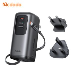 پاوربانک و آداپتور شارژ دیواری 45وات ظرفیت 10000 مک دودو مدل Mcdodo MC-8051 بهمراه کابل جمع شوند تایپ سی