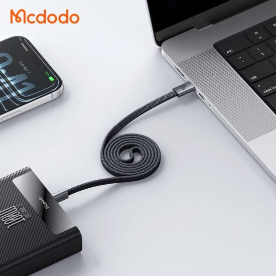 کابل شارژ تایپ سی به تایپ سی 240وات بدنه مگنتی مک دودو مدل MCDODO CA-9900 طول 1.2متر