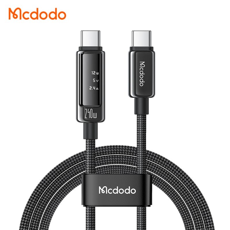 کابل شارژ و دیتا 240وات تایپ سی به تایپ سی مک دودو مدل MCDODO CA-8900 نمایشگر دیجیتال طول 1.2متر کابل شارژ و دیتا 240وات تایپ سی به تایپ سی مک دودو مدل MCDODO CA-8900 نمایشگر دیجیتال طول 1.2متر