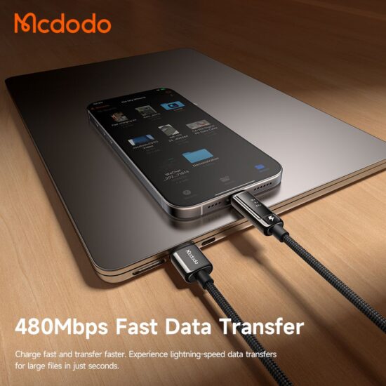 کابل شارژ و انتقال دیتا USB به تایپ سی 6آمپر مک دودو مدل MCDODO CA-8870 نمایشگر دیجیتال طول 1.2متر
