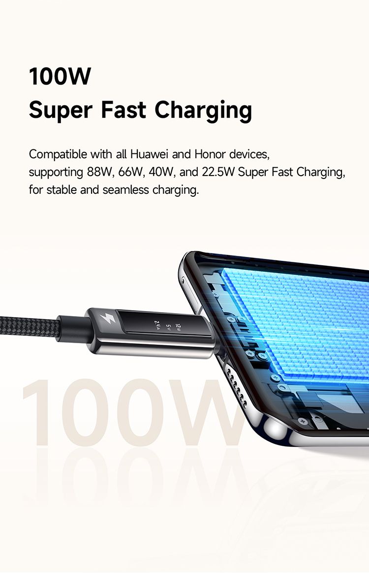 کابل شارژ و انتقال دیتا USB به تایپ سی 6آمپر از برند مک دودو مدل MCDODO CA-887 نمایشگر دیجیتال طول 1.2متر | جانبی360