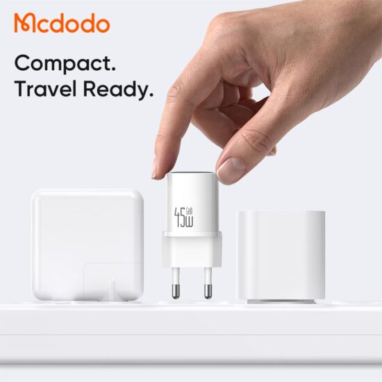 شارژر آداپتور دیواری مینی 45وات مک دودو مدل MCDODO CH-443 GaN