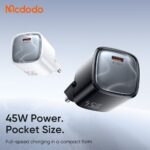 شارژر آداپتور دیواری مینی 45وات مک دودو مدل MCDODO CH-443 GaN
