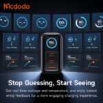 شارژر آداپتور دیواری 3پورت 100وات مک دودو مدل MCDODO GaN CH-6050 نمایشگر توان و دما بهمراه کابل شارژ