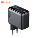 شارژر آداپتور دیواری 3پورت 100وات مک دودو مدل MCDODO GaN CH-6050 نمایشگر توان و دما بهمراه کابل شارژ
