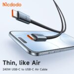 کابل شارژ تایپ سی به تایپ سی 240وات مک دودو مدل MCDODO CA-708 طول 1.2 و 1.8متر