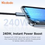 کابل شارژ تایپ سی به تایپ سی 240وات مک دودو مدل MCDODO CA-708 طول 1.2 و 1.8متر