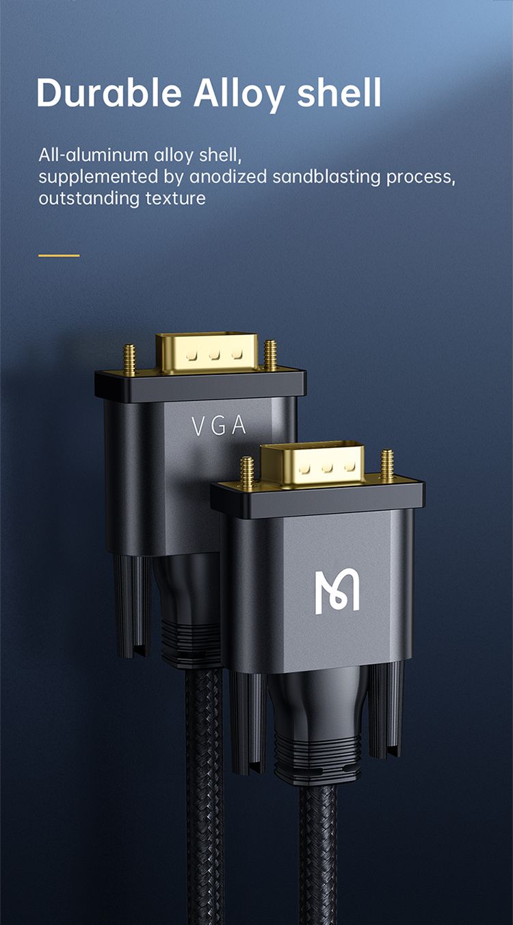 کابل انتقال تصویر تبدیل VGA به VGA  با کیفیت 1080 پیکسل از برند مک دودو مدل MCDODO CA-7780 به طول 2متر | جانبی360