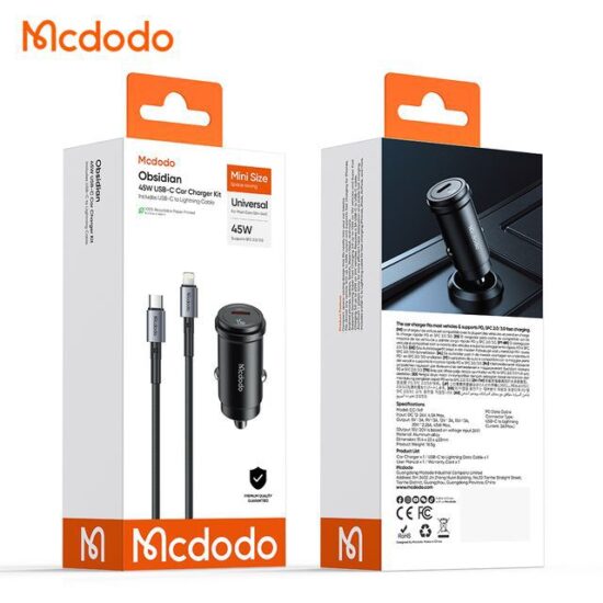 شارژر فندکی 45وات (SFC3.0) مک دودو مدل MCDODO CC-7495 بهمراه کابل شارژ