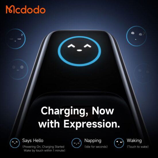شارژر آداپتور دیواری 3پورت 70وات مک دودو مدل MCDODO GaN CH-4190 نمایشگر توان و دما