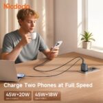 شارژر آداپتور دیواری 3پورت 70وات مک دودو مدل MCDODO GaN CH-4190 نمایشگر توان و دما